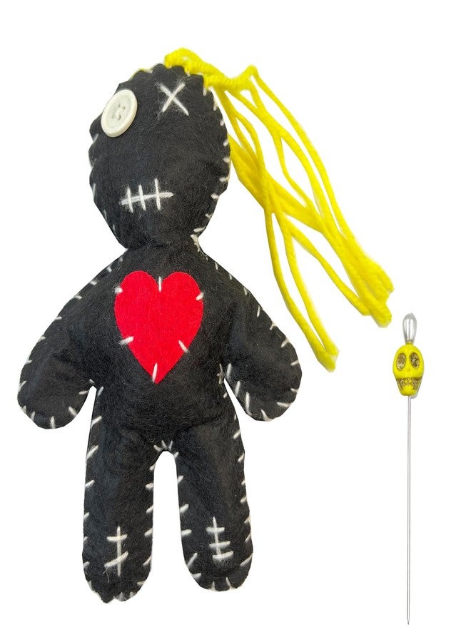 Stitch-Witch 6.2” Handmade Empath Protection Poppet Voodoo Doll, Halloween Decor, Witch Wicca Pagan Altar (Light Golden Blonde Hair) - Image 1